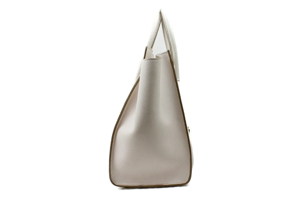 Celine Shopper White Leather Luggage White